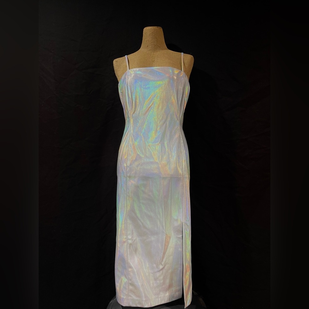 Steve Madden Metallic Vegan Leather Midi dress🤍🩶